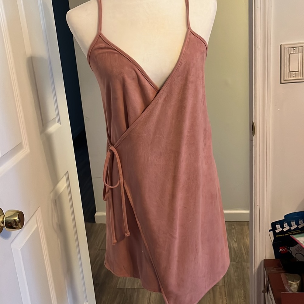 Pink wrap dress